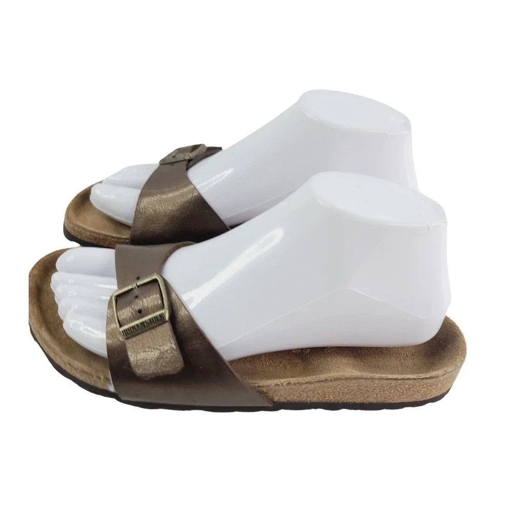 Birkenstock Leather & Cork Slide Sandals Women's Size‎ 7 Brown